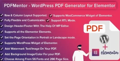 PDFMentor Pro - WordPress PDF Generator for Elementor